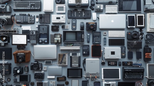 Organized electronic devices for recycling  emphasizing e waste management importance photo