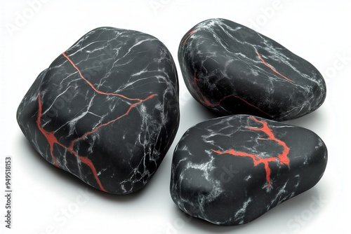 Black Spa Rocks Isolated