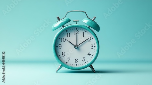 Vintage Turquoise Alarm Clock Generative AI