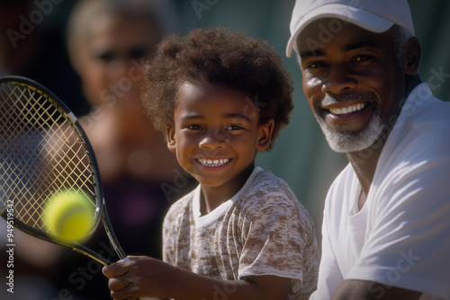 Family Playing Tennis