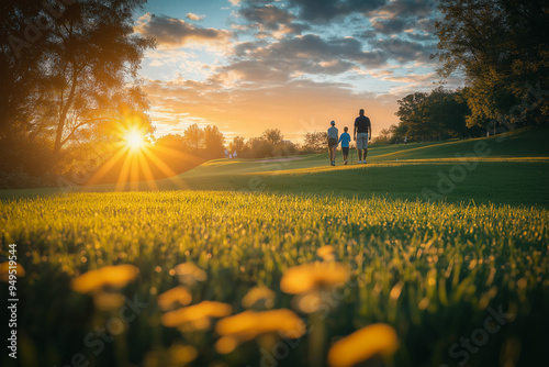 Family Playing Golf