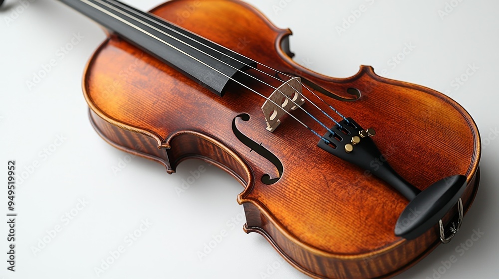 Fototapeta premium Vintage Violin on White Background Generative AI