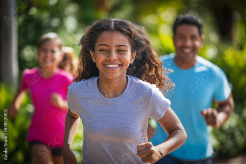 Hispanic Family Exercising