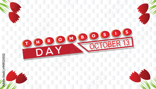 World Thrombosis Day is observed every year on October. Medical Healthcare Awareness concept. background, placard, banner template Vector illustration design.