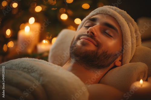 Man Relax In Spa