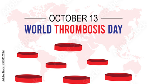 World Thrombosis Day is observed every year on October. Medical Healthcare Awareness concept. background, placard, banner template Vector illustration design.
