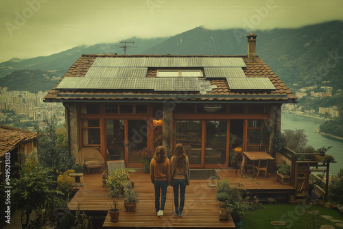 Solar Energy House And Fami...
