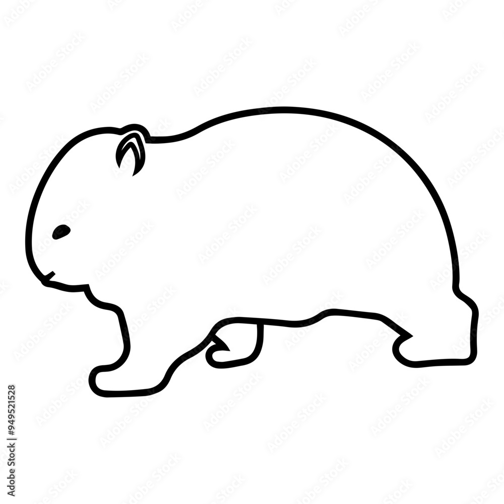 Baby Wombat Outline