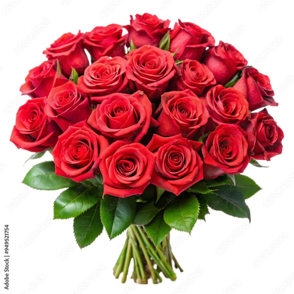 A bouquet of beautiful red roses isolated on transparent background A bouquet of beautiful red roses isolated on transparent background