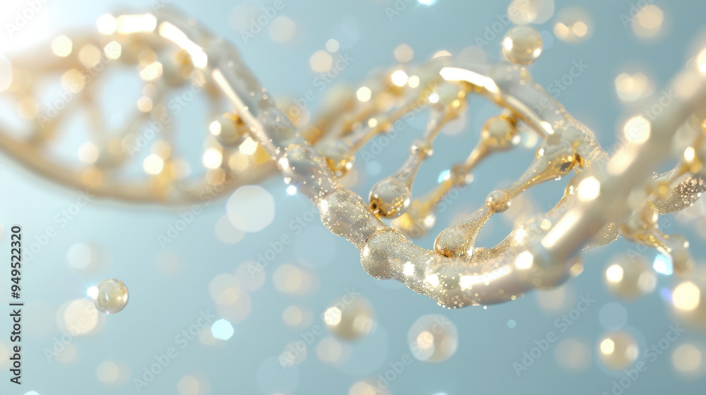 custom made wallpaper toronto digitalA gold colored DNA strand with many small beads on it