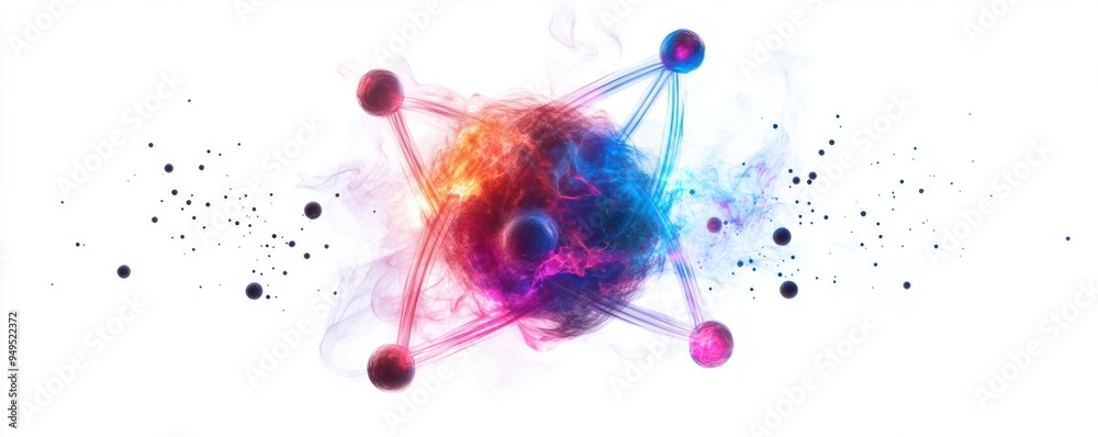 Obraz premium a subatomic particle collision in nuclear physics.