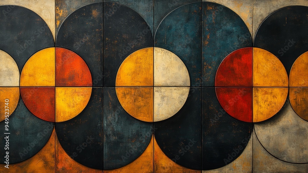 Fototapeta premium Abstract Geometric Circles Generative AI
