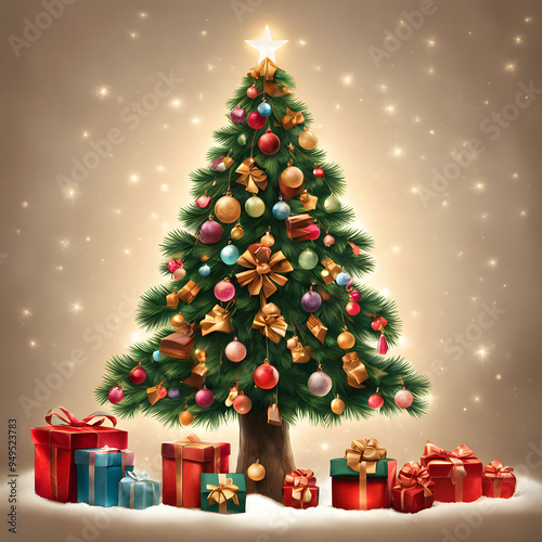 christmas tree with gifts