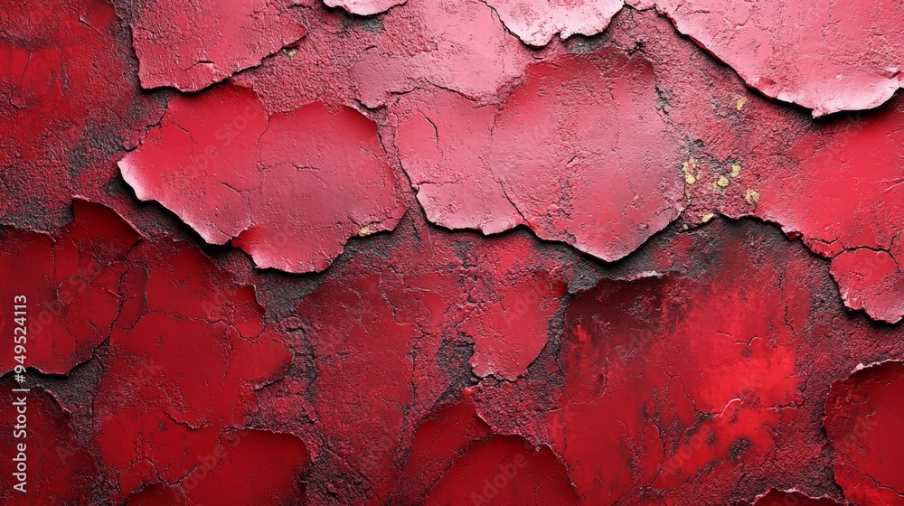 Peeling Red Paint on Weathered Surface Generative AI Peeling Red Paint on Weathered Surface Generative AI