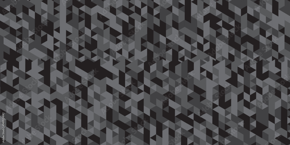 Fototapeta premium Abstract triangle black and gray style graphic polygon square gradient tile concept tile beautiful triangular retro web paper texture.