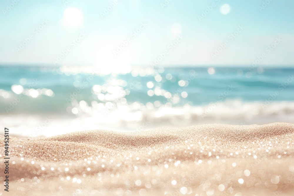 Beach And Sea - Summer Vacation On Sunny Sand With Glittering On Defocused Ocean , ai Beach And Sea - Summer Vacation On Sunny Sand With Glittering On Defocused Ocean , ai