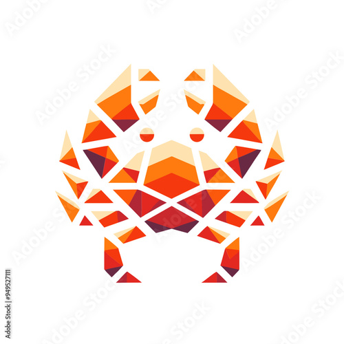 crab logo design Abstract colorful polygon