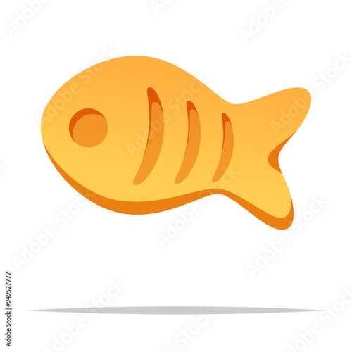 Fish shaped cracker snack vector isolated illustration