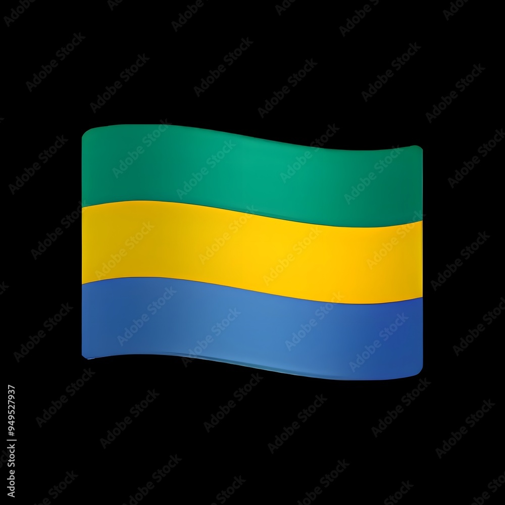 Obraz premium Flag of Gabon Emoji