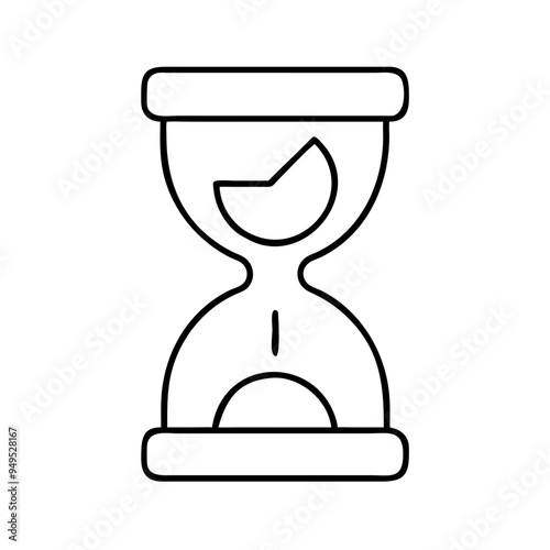 Hourglass icon in black and white outline style representing time passing and deadlines