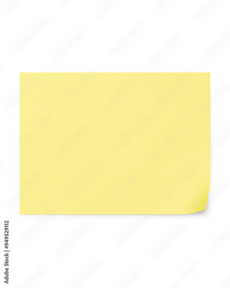 Rectangular sticky note with shadow. yellow color Rectangular sticky note with shadow. yellow color