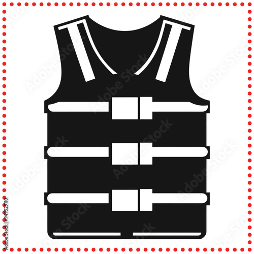 Construction Worker Safety Vest Icon in Simple Monochrome Silhouette for Project Safety Measures