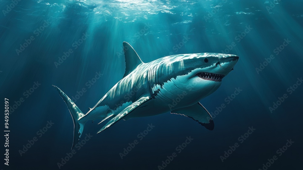 Great White Shark Underwater Great White Shark Underwater