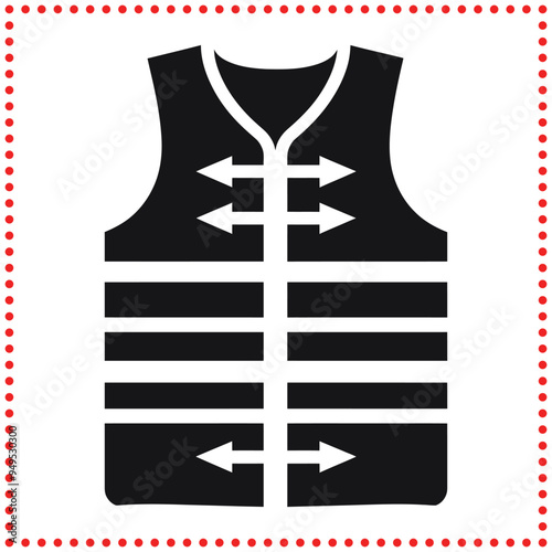 Reflective Vest Silhouette Design for Worker Safety in High Visibility Black and White