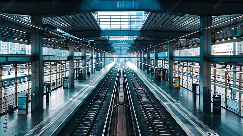 Obraz premium empty modern train station day time