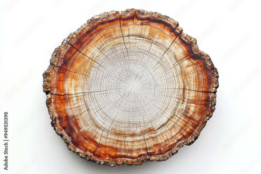 A cross-section of a tree trunk showcasing growth rings and natural textures. A cross-section of a tree trunk showcasing growth rings and natural textures.