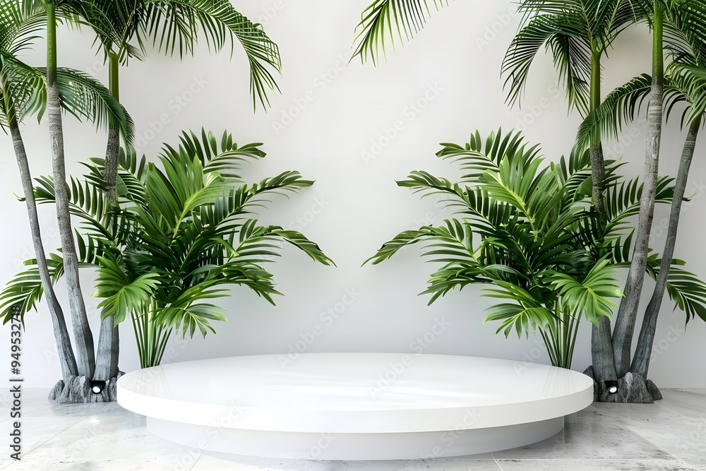 Fototapeta premium Lush Greenery Product Background
