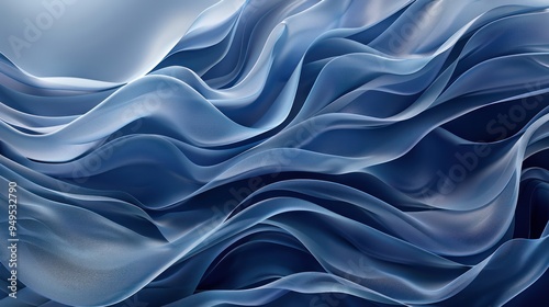 Abstract Blue Fabric Waves