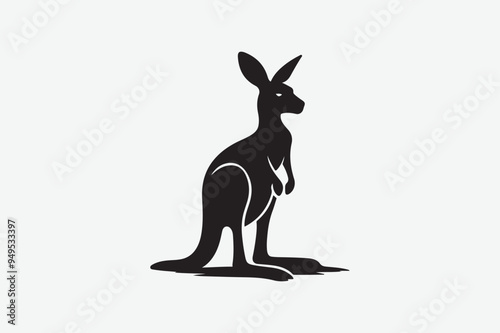 Kangaroo and vector art illustration photo