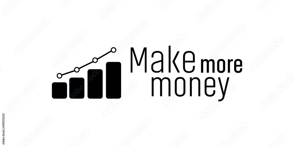 Fototapeta premium make more money text on white background