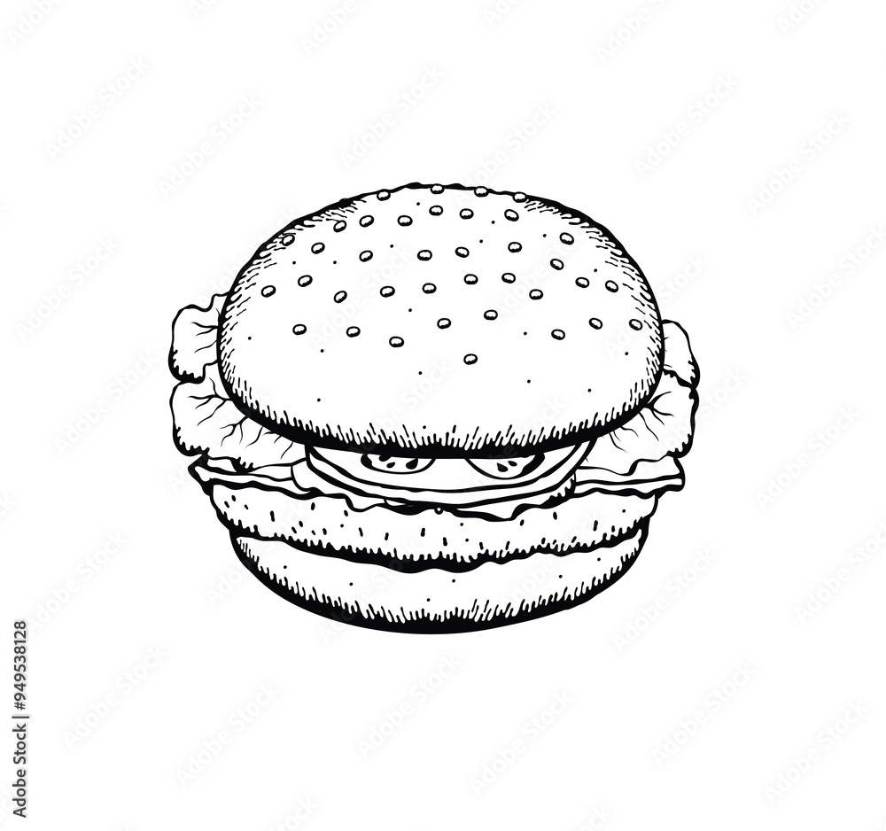 Vector illustration of a cheeseburger Vector illustration of a cheeseburger