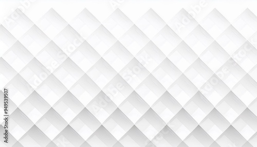 Abstract. Embossed geometric square white background, light and shadow.Abstract white grey paper square background. Minimal white and gray 3d geometric square pattern design.