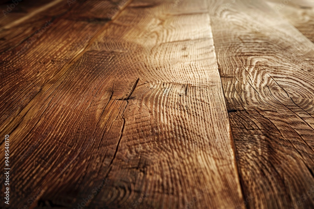 Detailed view of a smooth, polished oak wooden table top with rich golden tones, Smooth polished oak surface with rich golden tones Detailed view of a smooth, polished oak wooden table top with rich golden tones, Smooth polished oak surface with rich golden tones