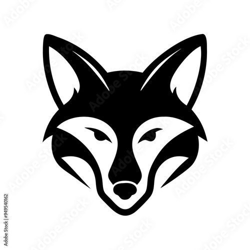 fox vector, logo, silhouette,fox head logo vector  photo