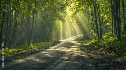 Sunbeams Through the Trees