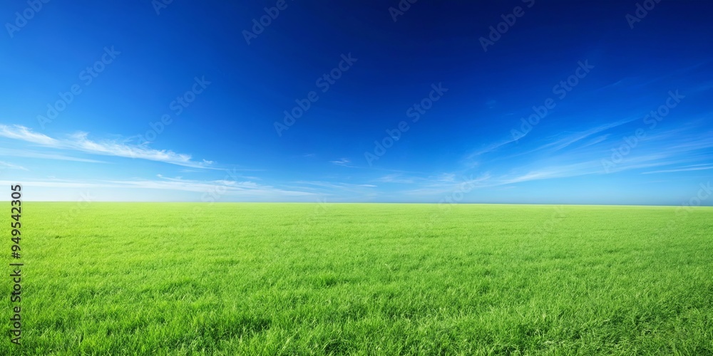 Lush blue grass field under a clear blue sky Lush blue grass field under a clear blue sky