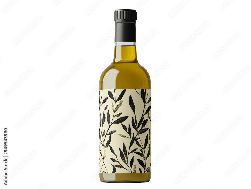 Olive Oil Bottle with Leaf Design Olive Oil Bottle with Leaf Design