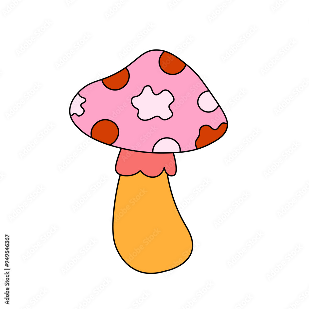 Pink Groovy 70s Mushroom Pink Groovy 70s Mushroom