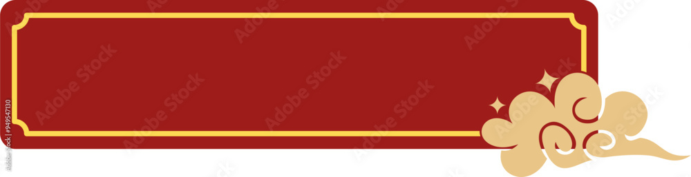 Obraz premium Text Box With Chinese Cloud