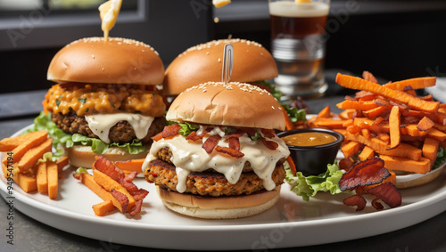 burger and fries