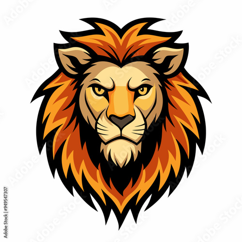 vector lion lion head, logo style 