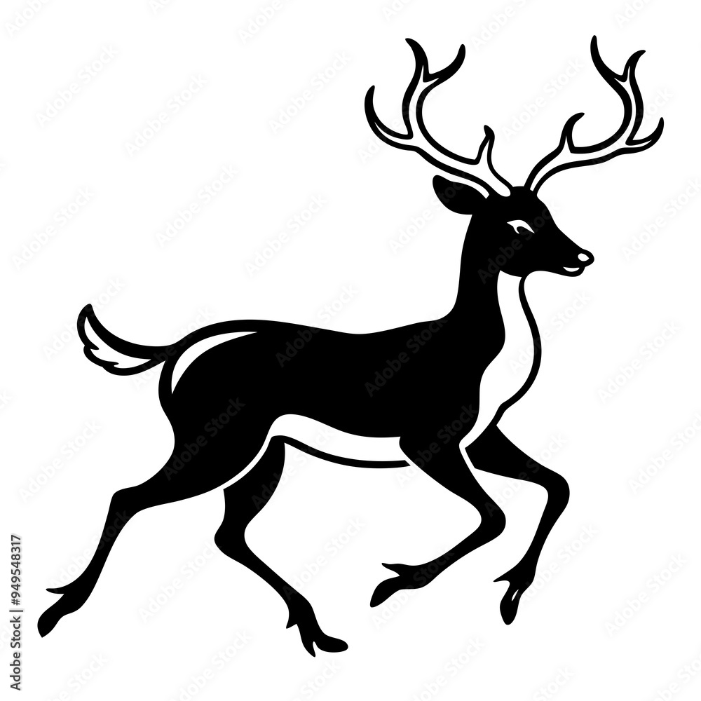 Deer Silhouette Black Vector Deer Silhouette Black Vector