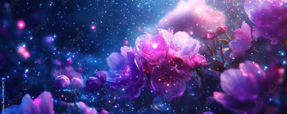 a celestial garden where stars bloom like flowers, creating a scene of cosmic beauty. a celestial garden where stars bloom like flowers, creating a scene of cosmic beauty.