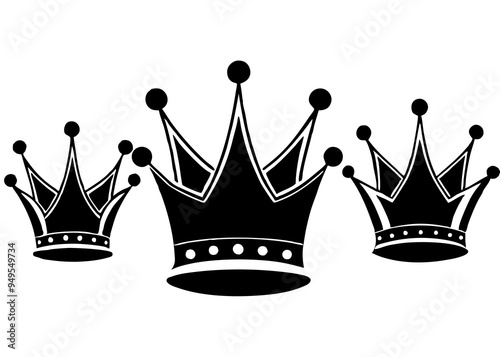 crown  set,  crown icon,vector crown silhouette 