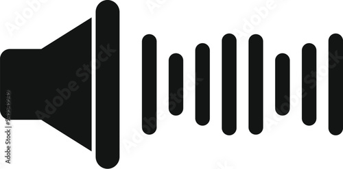 Simple vector icon of sound waves being emitted from a loudspeaker