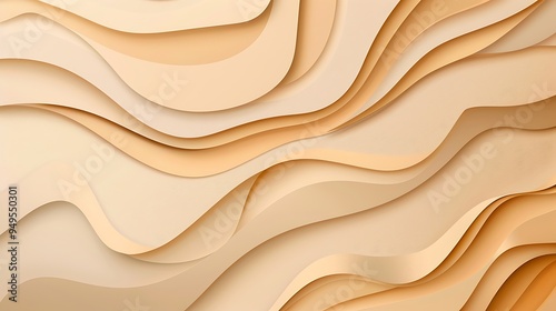 Abstract Wavy Pattern in Cream and Beige Tones photo